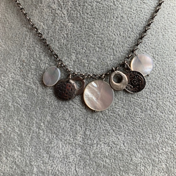 SILPADA Sterling Mother Of Pearl Coin Necklace 925 - Picture 5 of 10